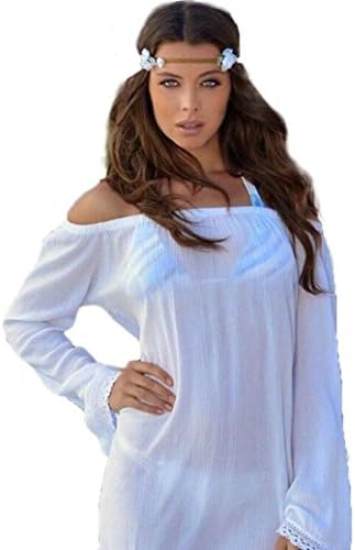 NOMENI Women Off Shoulder Bikini Cover Up Swimwear Bathing Suit Beach Dress (XL)