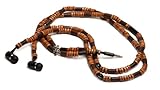 handcandy HF001SC The PIPELINE DuneTunes Stereo Headphone Necklace, Natural Wood Brown/Dark Brown/Silver
