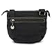 Travelon Crinkle 3-Compartment Flapover Shoulder Bag (Black)