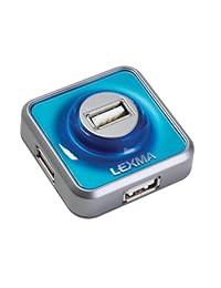 Hub de 4 puertos USB 2.0 de Lexma, Azul (hb04 bl)