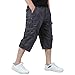 EKLENTSON Men's Capri Shorts Below Knee Shorts Loose Fit Army Outdoor Camping Summer Shorts Purplish Gray