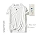 LOCALMODE Men Linen and Cotton V Neck Short Sleeve T Shirts Casual Tee X-Large White