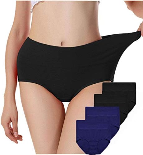 Annyison Women’s Cotton Underwear 1-5 Pack, Soft Stretch Mid Waist Breathable Solid Color Briefs Panties for Women
