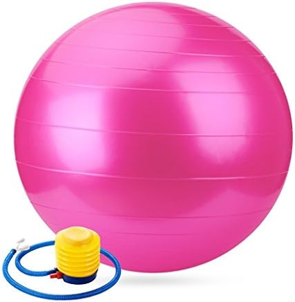 Ladyfavor Extra Thick Anti-Burst Stability Exercise Ball for Yoga, Balance, Workout, Fitness, Gym, Pilates &amp; Physical Therapy with Pump