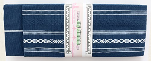 myKimono Men's Traditional Japanese kimono yukata Iaido Kakuobi belt with Tenugui towel (Blue) 061 - Thumbnail 3