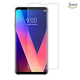 Aliga Glass Screen Protector for LG V30, [ 3-Pack ] 9H Hardness 2.5D Tempered Glass for LG V30 Bubble-Free Glass Screen Protectors for LG V30