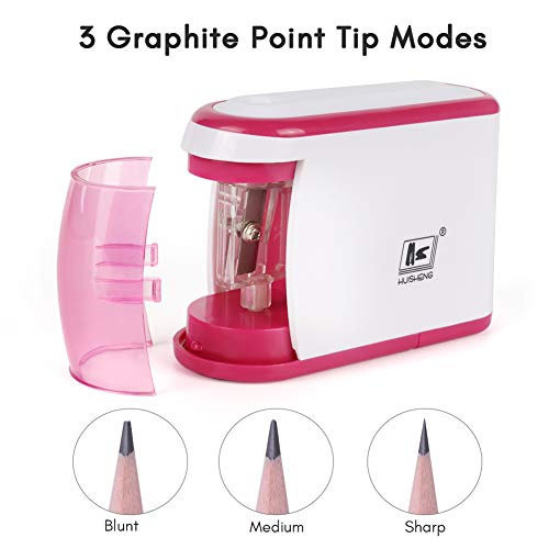 Electric Pencil Sharpener,Battery Operated(No Cord),Electrical Automatic Sharpener with Auto Stop Feature, Electric Sharpener for Home/School/Office,Small and Durable,Kid Friendly (Pink)