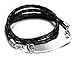 JF.JEWELRY Medical Alert Bracelets for Women Men | Personalised Custom 3-Layers Braided Leather Emergency Medical ID Bracelets, All Black Wristband, 7.5 Inches
