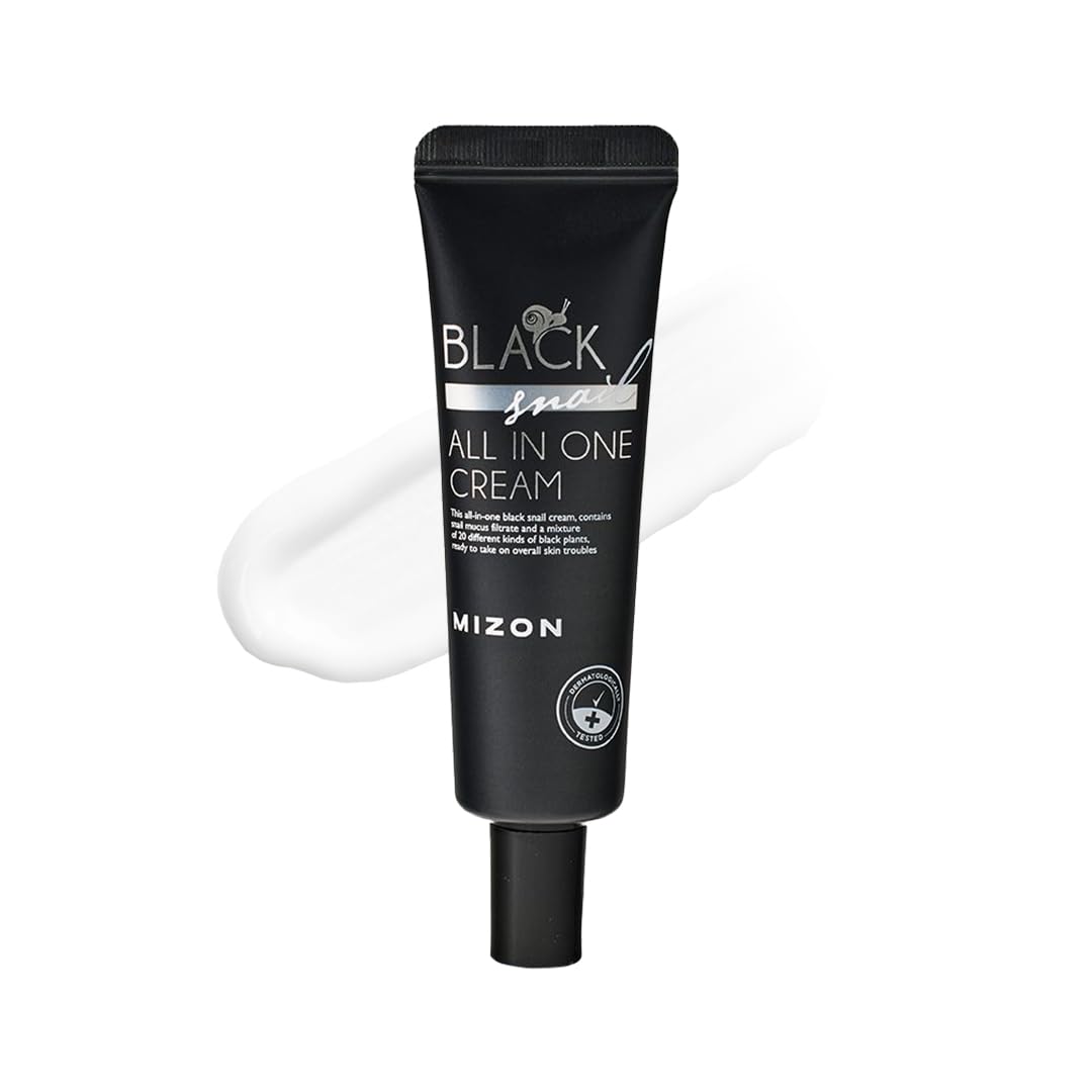 [MIZON] BLACK SNAIL ALL IN ONE CREAM (35ml) Premium Face Cream with Black Snail Mucin - Korean Skincare for Skin Repair - Elasticity & Anti-Aging Care