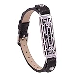 GHIJKL Compatible Fitbit Flex 2 Bands, Fit bit Accessories Wristband Flex2 Metal Leather Bangle-Bracelet Style