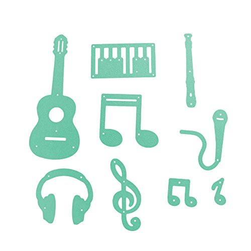 9Pcs/set Scrapbooking Guitar Notes Piano Metal Cuting Dies Stencil