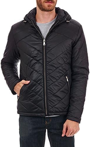 PX Clothing Men's Marlon Nylon Jacket in Black