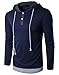 Guoji Men's Casual Slim Fit Long Sleeve T-Shirt with Hooded/Hoodies Tops (B27-Navyblue Small)