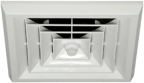 Havaco Quick ConnectHT-G6B-S1D White Square Ceiling Diffuser with 6 in. Boot and Rotary Damper