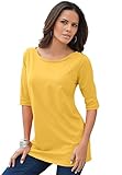 Roamans Women's Plus Size Ultimate Boatneck Tee