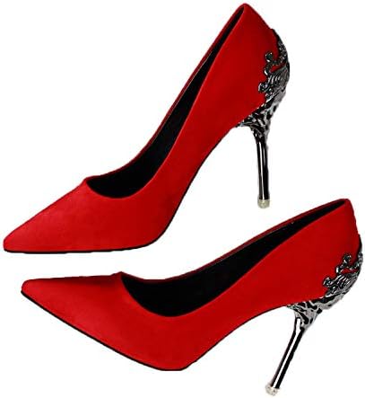 Msanlixian Women Pumps Scrub Wedding Shoes Gold Bridal Shoes Metal Openwork 10CM Thin High-Heeled