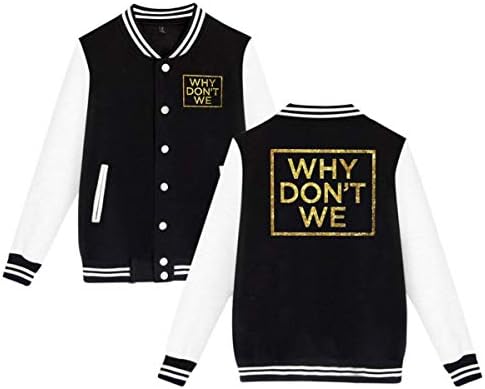 City Tee Why Don't We Baseball Jacket with Long Sleeve Banded Collar