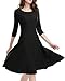 OUGES Women's 3/4 Sleeve Fit and Flare Dress,with Pocket