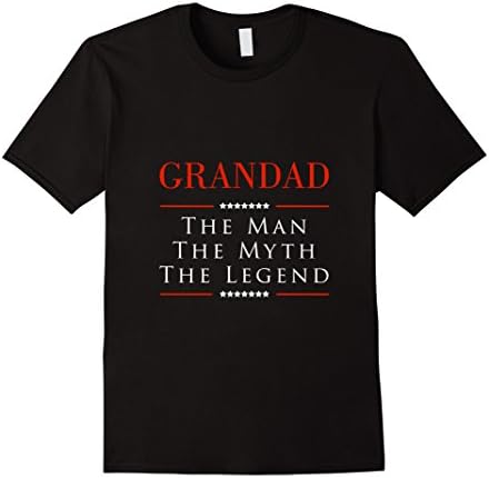 GRANDAD The Man The Myth The Legend Gift for Granddad Tshirt - Male Large - Black