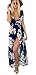 Chvity Women's Wrap Deep V-neck Overlay Floral Print Chiffon Long Maxi Dress