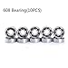 608 Bearing Ball Bearings for Skateboard 608 Hybrid Ceramic Bearing Stainless Steel Rings with 7 Black Ceramic Balls, 8×22×7mm,Pack of 10
