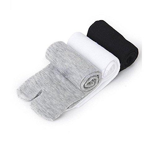SUNTRADE 3 Pairs Japan Tabi Socks, Split 2 Toe Sandals Ninja Slipper Japanese Kimono Cotton