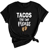 Eating Tacos for Two Maternity Shirts Short Sleeve Women's Maternity Tops Funny Pregnancy Announcement Casual Tees