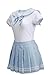 Littleforbig Adult Baby Onesie Diaper Lover (ABDL) Snap Crotch Romper Onesie Pajamas – Cosplay Magical Girls Onesie Skirt Set, Blue Set, XL