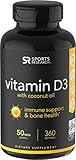 Vitamin D3 with Cold-Pressed Organic Coconut Oil, 2000iu (360 Soft Gels)