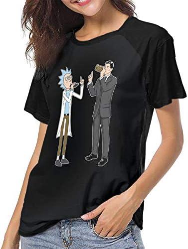 GLCYX Women/Girl Short-Sleeve Summer T-Shirts, Rick and Archer Drink Wine's Casual Crewneck Short Tee