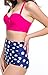Angerella Polka Two Piece Swimsuit Beachwear Bathing Suits (BKI032-R2-3XL),Rose Red,US12-14=Tag Size 3XL