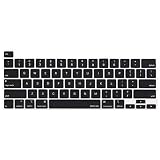 MOSISO Keyboard Cover Compatible with MacBook Pro 16 inch 2019 Release A2141 with Touch Bar & Touch ID & Retina Display, Waterproof Dust-Proof Protective Silicone Skin, Black