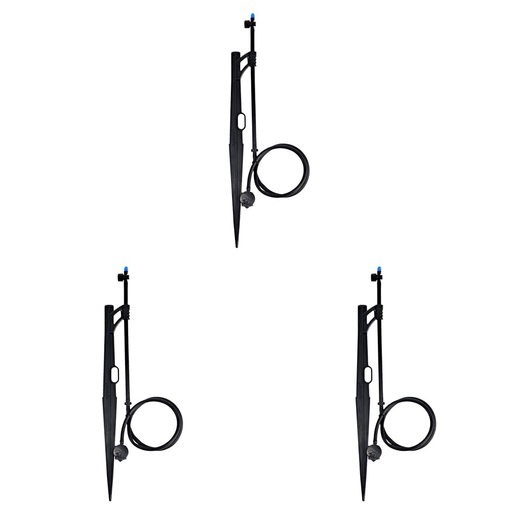 Raindrip 172CPUB Adjustable Flow Bubbler, Non-Pressure Compensating Emitters, 1 Count (Pack of 3), Black