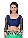 Shonaya Women's Embroidered Georgette Green Half & Half Saree With Unstitched Blouse Piece