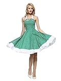 Maggie Tang Women's 1950s Vintage Rockabilly Dress Size M Color Green White