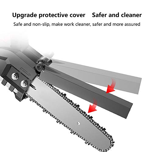 QILIN Mini KettensäGe, 8-Zoll Akku Elektro Einhand Kettensäge, Zum Fällen Und Fällen Von Bäumen (Kette × 4 & Batterie… – Bild 5