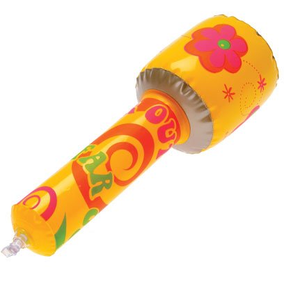 Dozen Inflatable Retro Hippie Theme Play Pretend Microphones