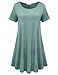 BELAROI Womens Summer Casual T Shirt Dresses Short Sleeve Swing Tunic Dress(3X, Grayish Green)
