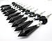 hierkryst 38mm Crystal Chandelier Icicle U-Drop Prisms Lamp Pendants Pack of 20 (Black)