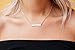 Rosa Vila Love Arrow Necklace for Women, Minimalist Blank Metal Bar Necklace, Minimalist Choker Necklaces, Girlfriend Anniversary Gift, Two Necklaces in One, 17” Chain (Rose Gold Tone)