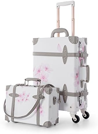 UNIWALKER Pu Leather Vintage Luggage Set Carry On Suitcase for Womens