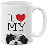 MUGBREW I Love My Black White Shih Tzu Dog Ceramic Coffee Mug Tea Cup, 11 OZ