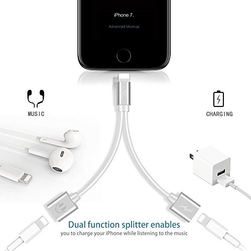 Buy Bsttop Dual Lightning Headphone Jack Audio & Charger Adapter