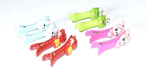Set of 4 bright coloured childrens animated plastic alligator hair clips (cute and cuddly and colourful)