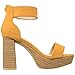 SOBEYO Womens Platform Sandals Open Toe Ankle Strap Chunky Block Heel Shoes Yellow SZ 8