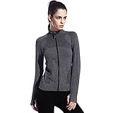 Speedle Women's Workout and Yoga Zip Up Stretchy Jacket with Thumb Holes