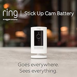 Ring Stick Up Cam Battery by Amazon | HD security camera with Two-Way Talk, Works with Alexa | With 30-day free trial of Ring Protect Plan | White