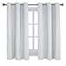 NICETOWN Window Treatment Thermal Insulated Grommet Room Darkening Curtains Drapes for Bedroom(2 Panels,42 by 63,Platinum-Greyish White) primary