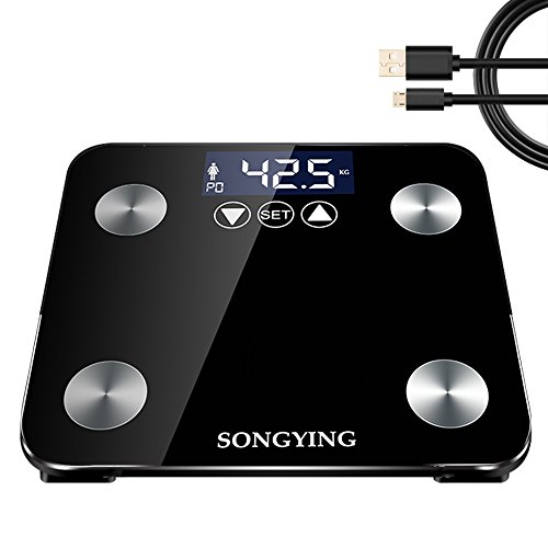 Smart Digital Body Fat Weight Scale, USB Charging Bathroom Scale Large LED Display, Heavy Weight/BMI/ Body Fat/Muscle Mass/Water /Bone Mass/Fitness Body Composition Analyzer Scale, Auto Turn Off/On - Thumbnail 7