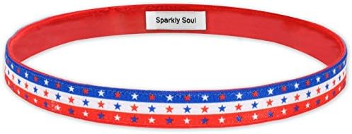 Sparkly Soul Headband, Red/White/Blue Stars/Striped Satin, Wide